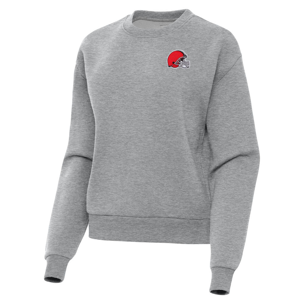 NFL Cleveland Browns Women's Antigua Victory Crewneck Sweater - Heather gray