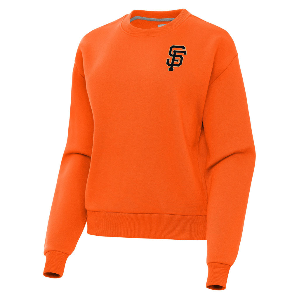 MLB San Francisco Giants Women's Antigua Victory Crewneck Sweater - Orange