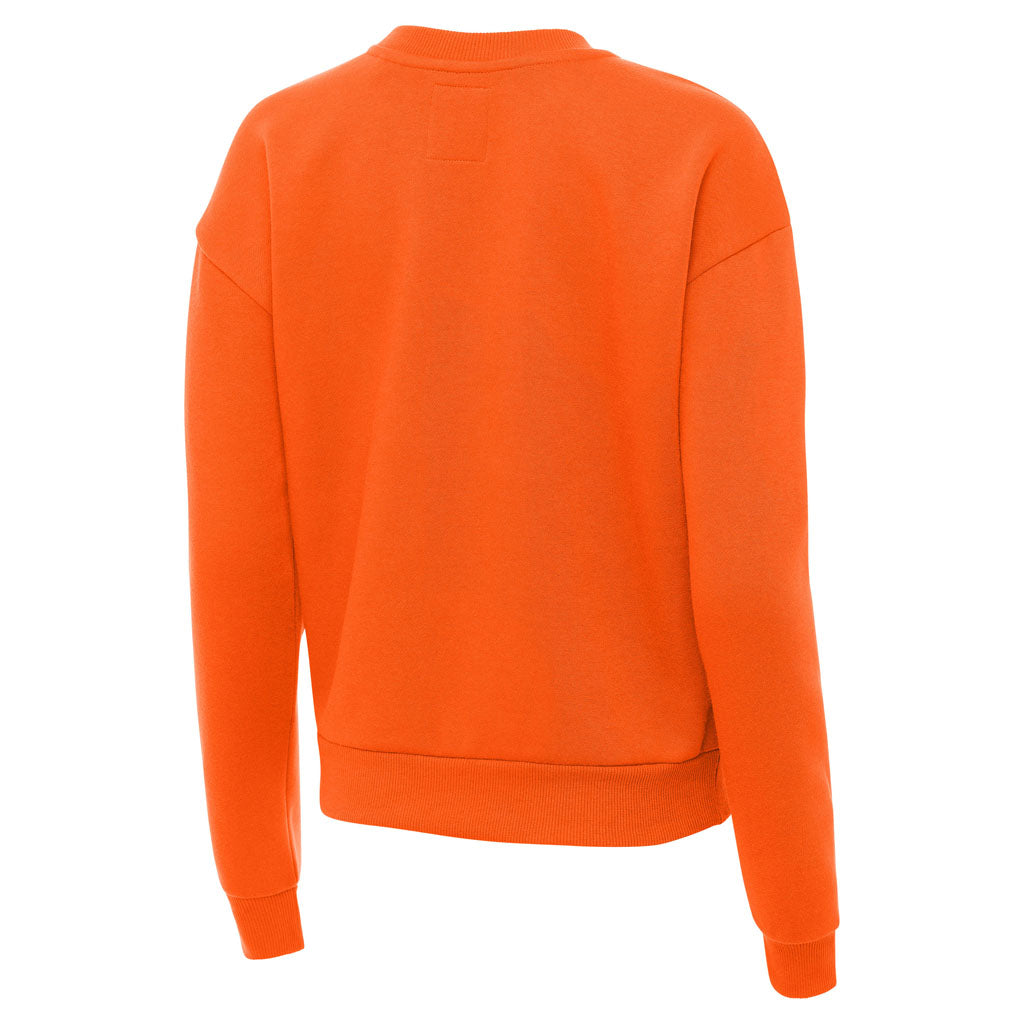 NFL Cleveland Browns Women's Antigua Throwback Victory Crewneck Sweater - Orange