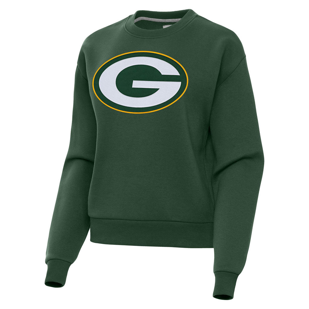 NFL Green Bay Packers Women's Antigua Full Front Victory Crewneck Sweater - Green