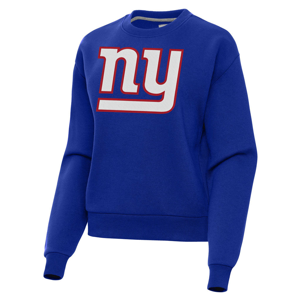 NFL New York Giants Women's Antigua Full Front Victory Crewneck Sweater - Blue