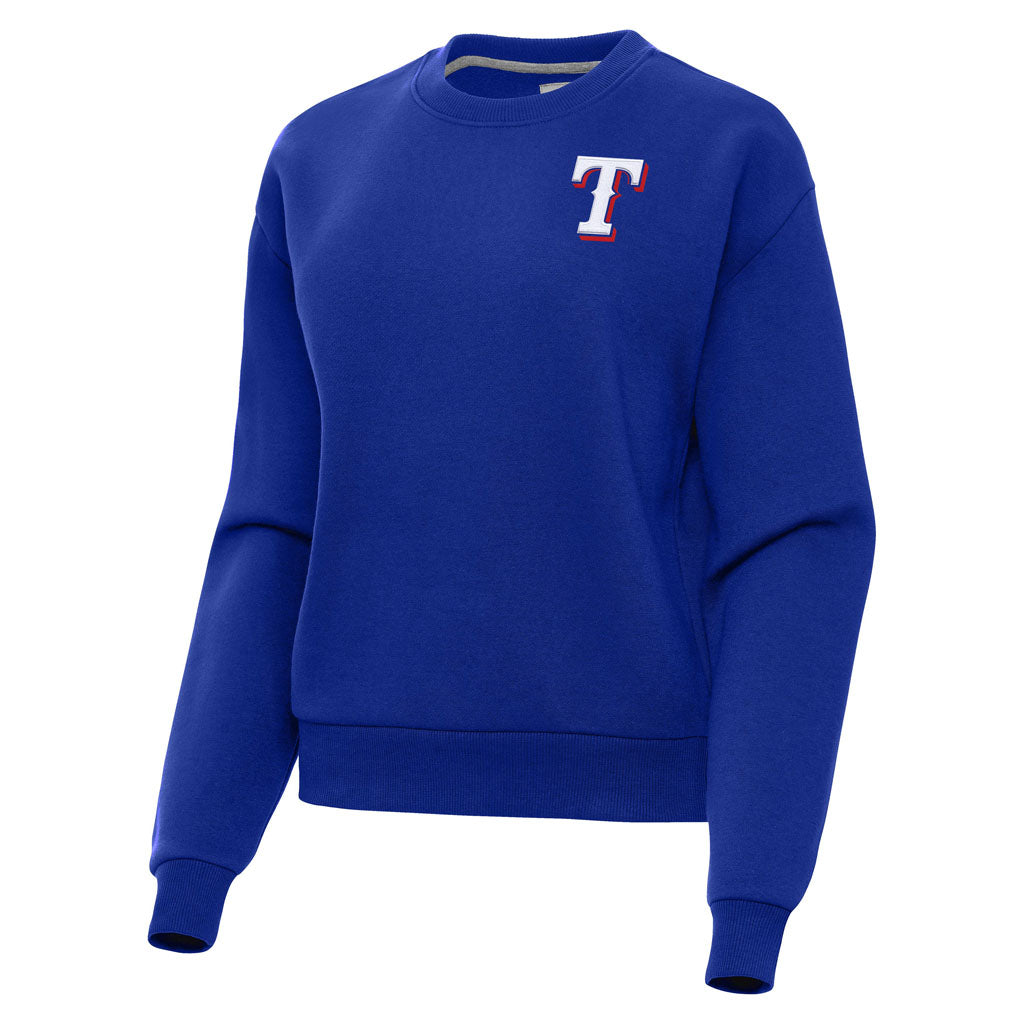 MLB Texas Rangers Women's Antigua Victory Crewneck Sweater - Blue