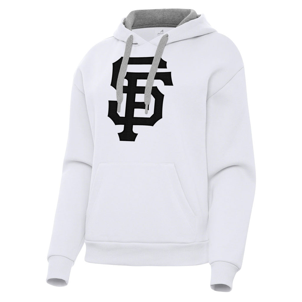 MLB San Francisco Giants Women's Antigua Full Front Victory Pullover Hoodie - White