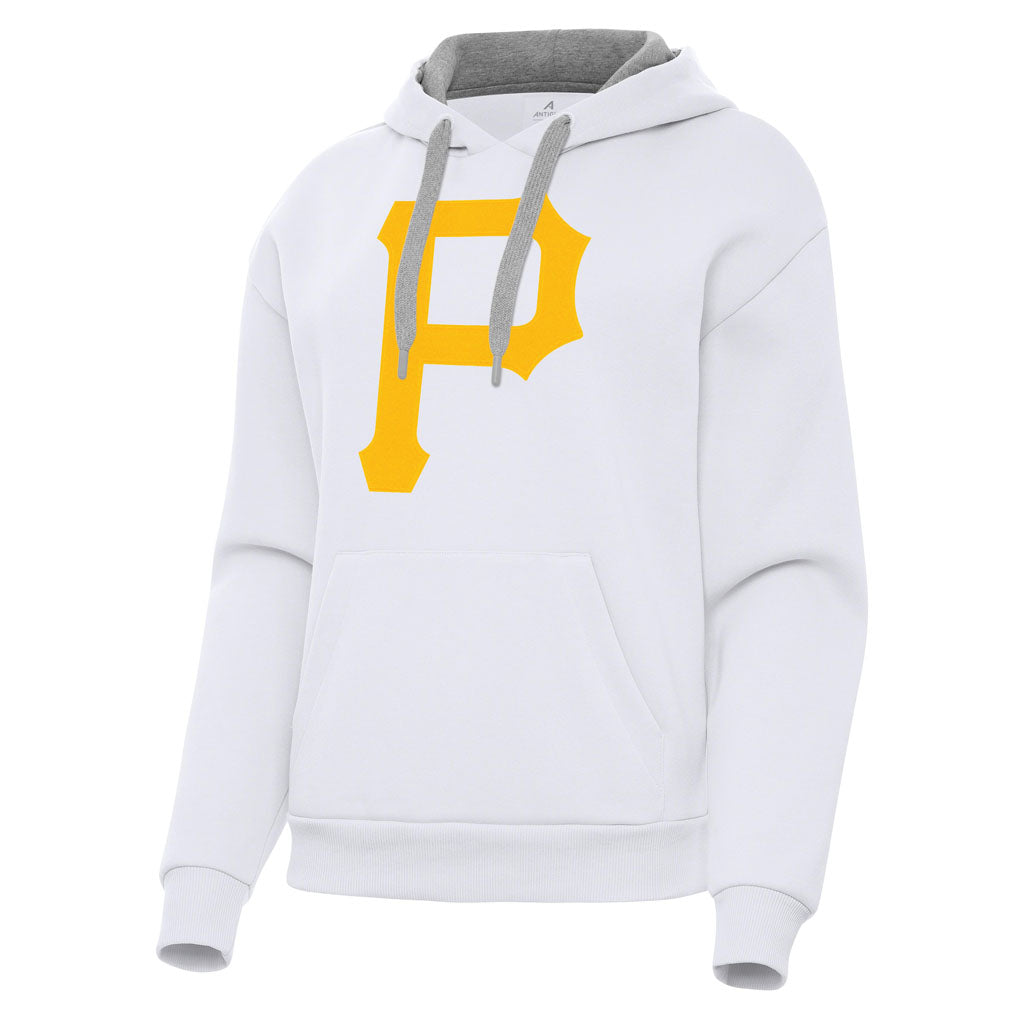 MLB Pittsburgh Pirates Women's Antigua Full Front Victory Pullover Hoodie - White