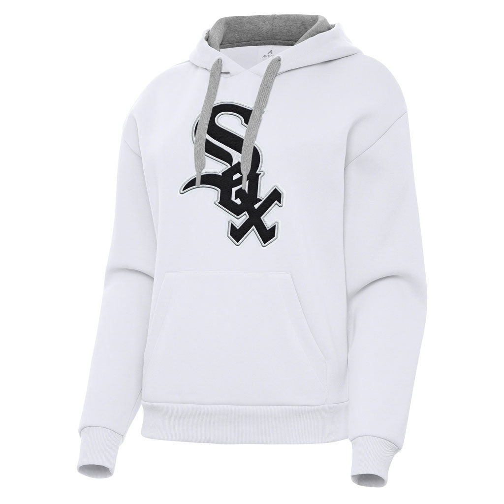 MLB Chicago White Sox Women's Antigua Full Front Victory Pullover Hoodie - White