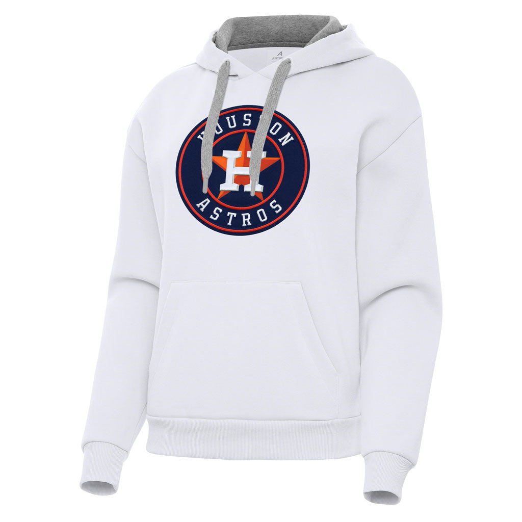 MLB Houston Astros Women's Antigua Full Front Victory Pullover Hoodie - White