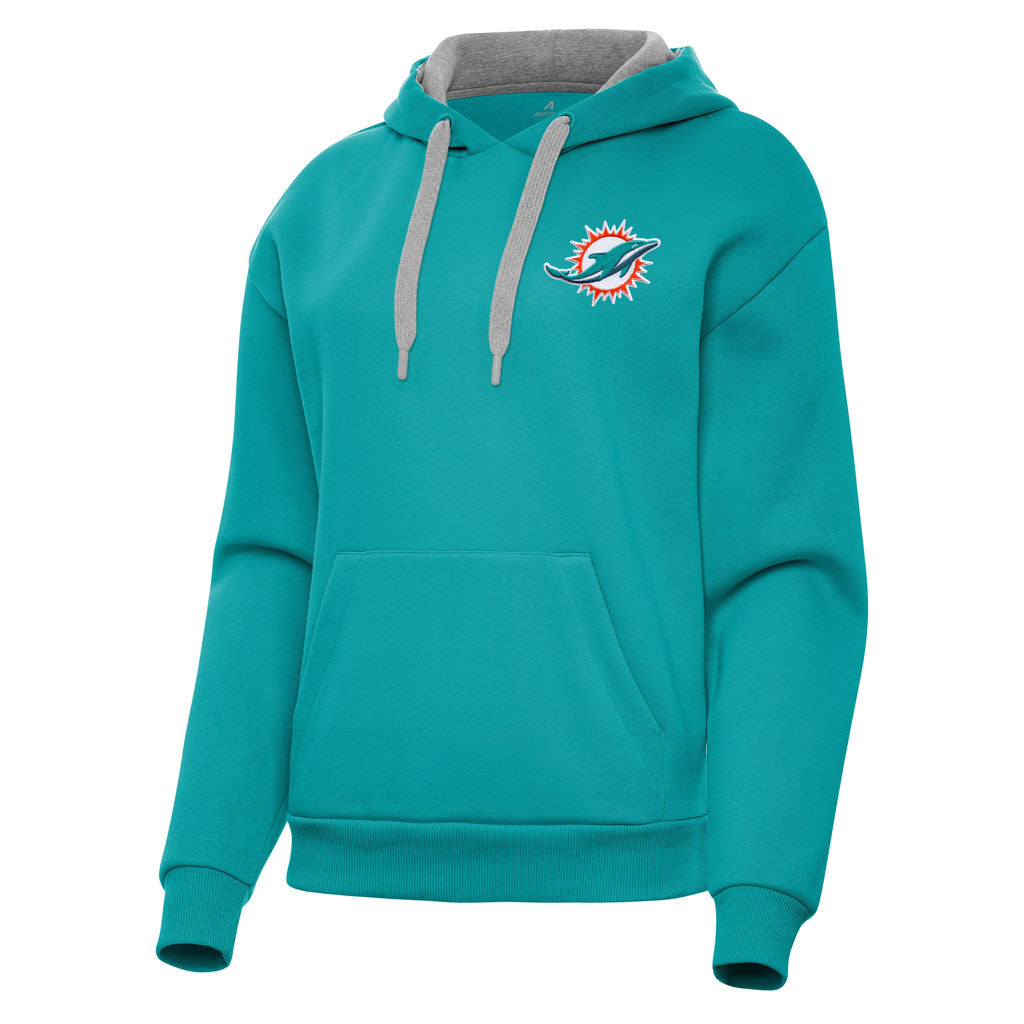 NFL Miami Dolphins Women's Antigua Victory Pullover Hoodie - Teal