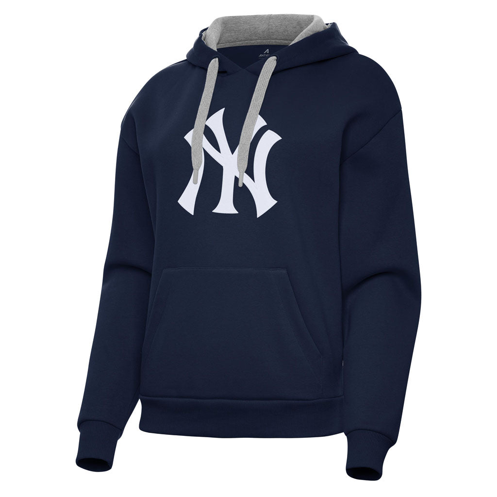 MLB New York Yankees Women's Antigua Full Front Victory Pullover Hoodie - Navy