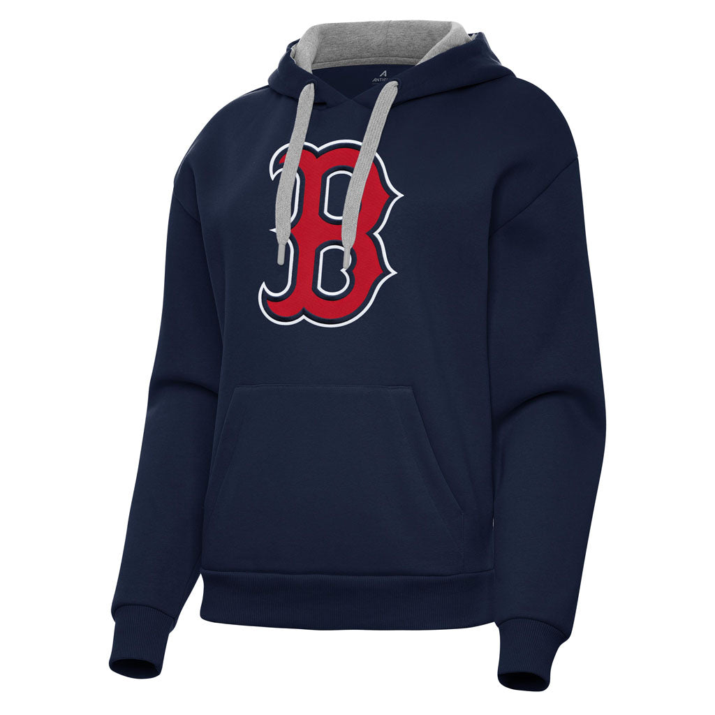 MLB Boston Red Sox Women's Antigua Full Front Victory Pullover Hoodie - Navy