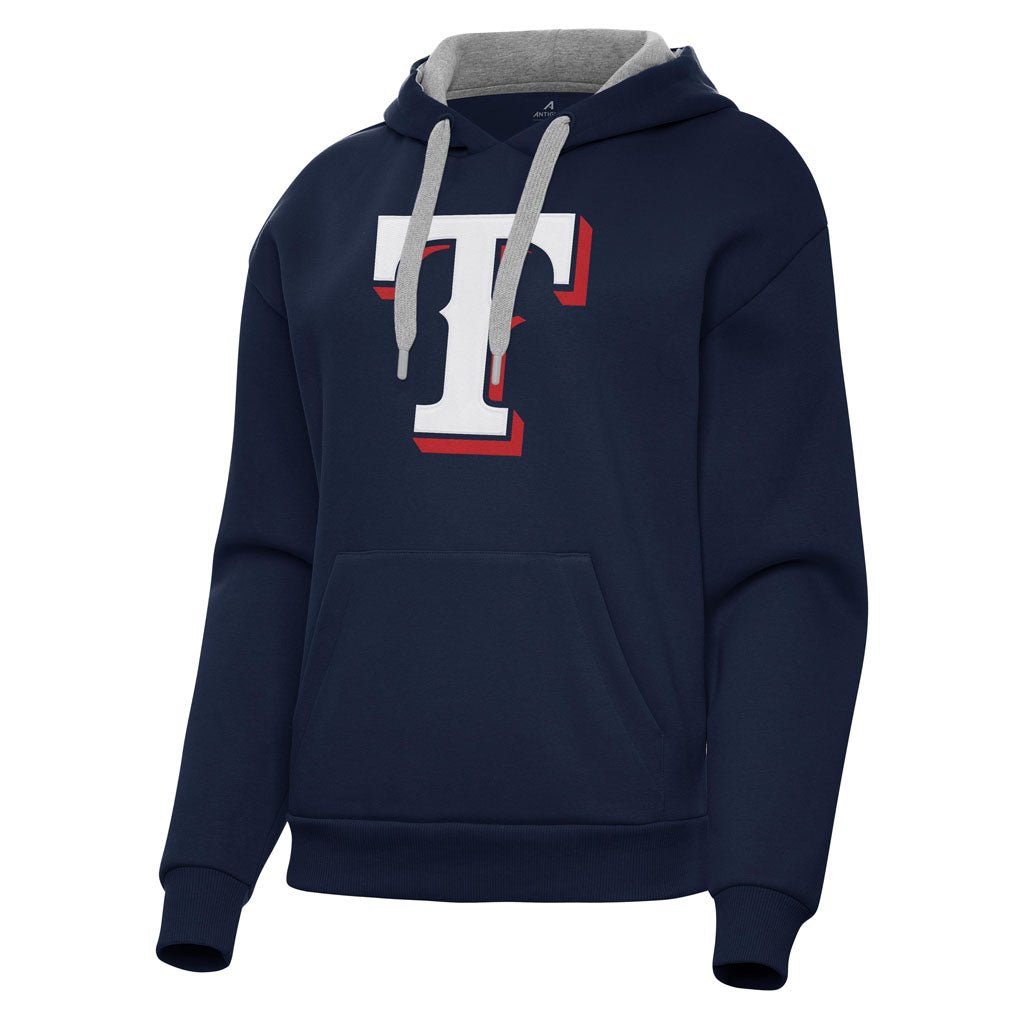 MLB Texas Rangers Women's Antigua Full Front Victory Pullover Hoodie - Navy