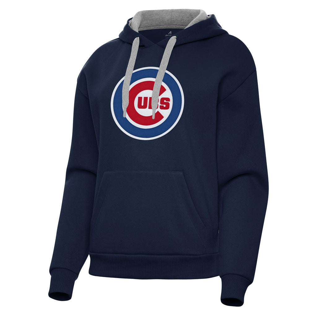 MLB Chicago Cubs Women's Antigua Full Front Victory Pullover Hoodie - Navy