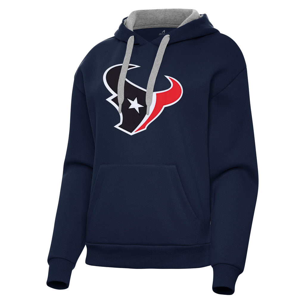 NFL Houston Texans Women's Antigua Full Front Victory Pullover Hoodie - Navy