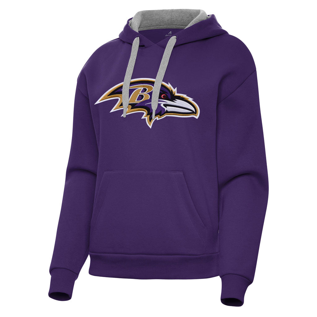 NFL Baltimore Ravens Women's Antigua Full Front Victory Pullover Hoodie - Purple