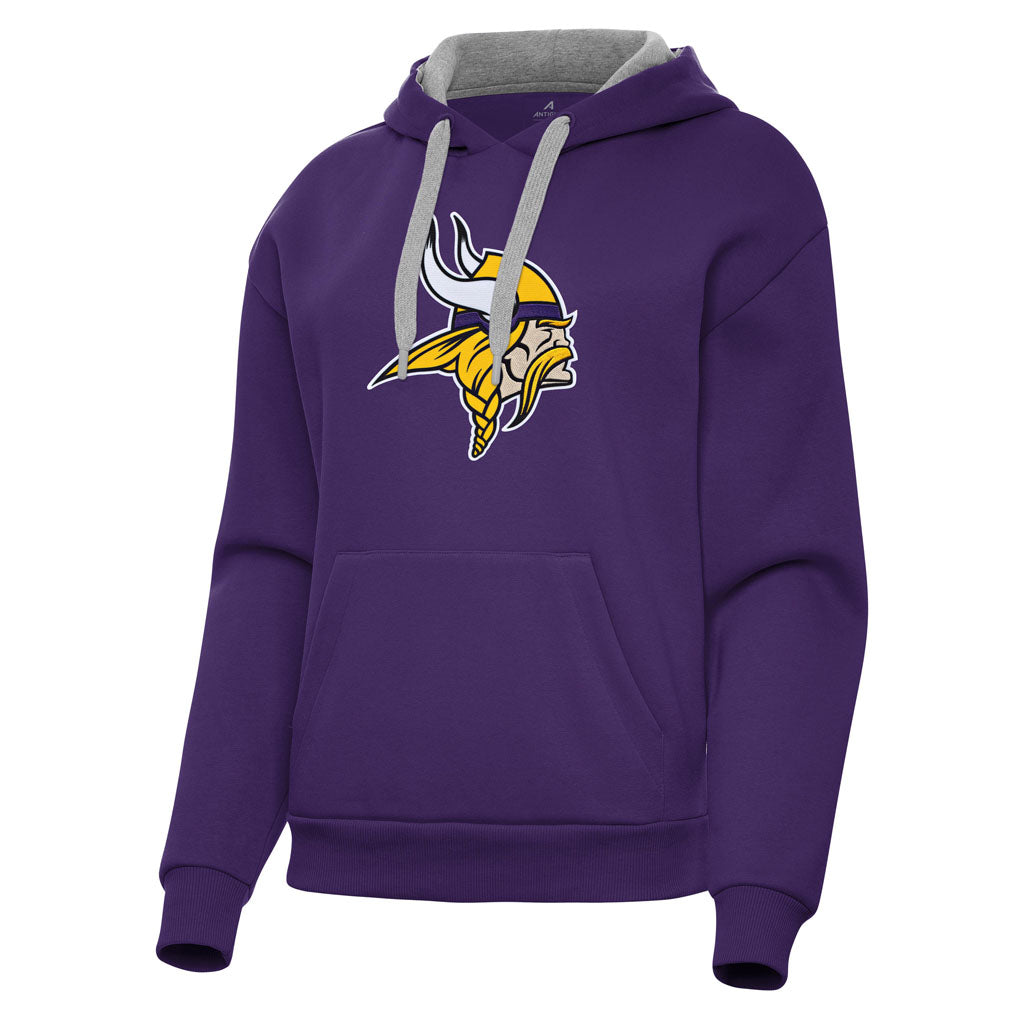 NFL Minnesota Vikings Women's Antigua Full Front Victory Pullover Hoodie - Purple