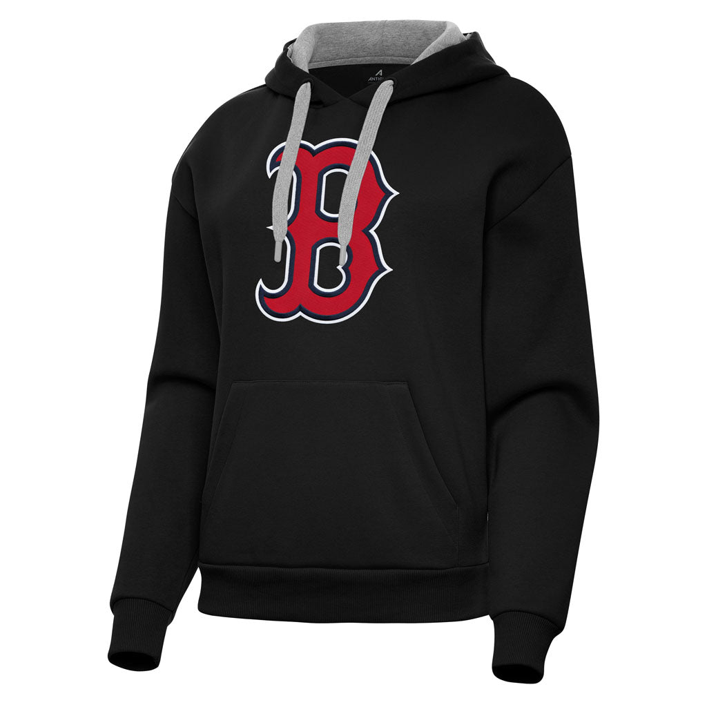 MLB Boston Red Sox Women's Antigua Full Front Victory Pullover Hoodie - Black