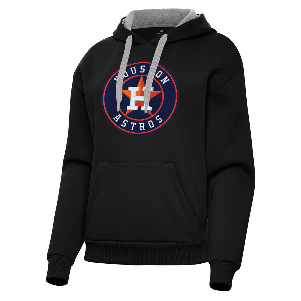 MLB Houston Astros Women's Antigua Full Front Victory Pullover Hoodie - Black