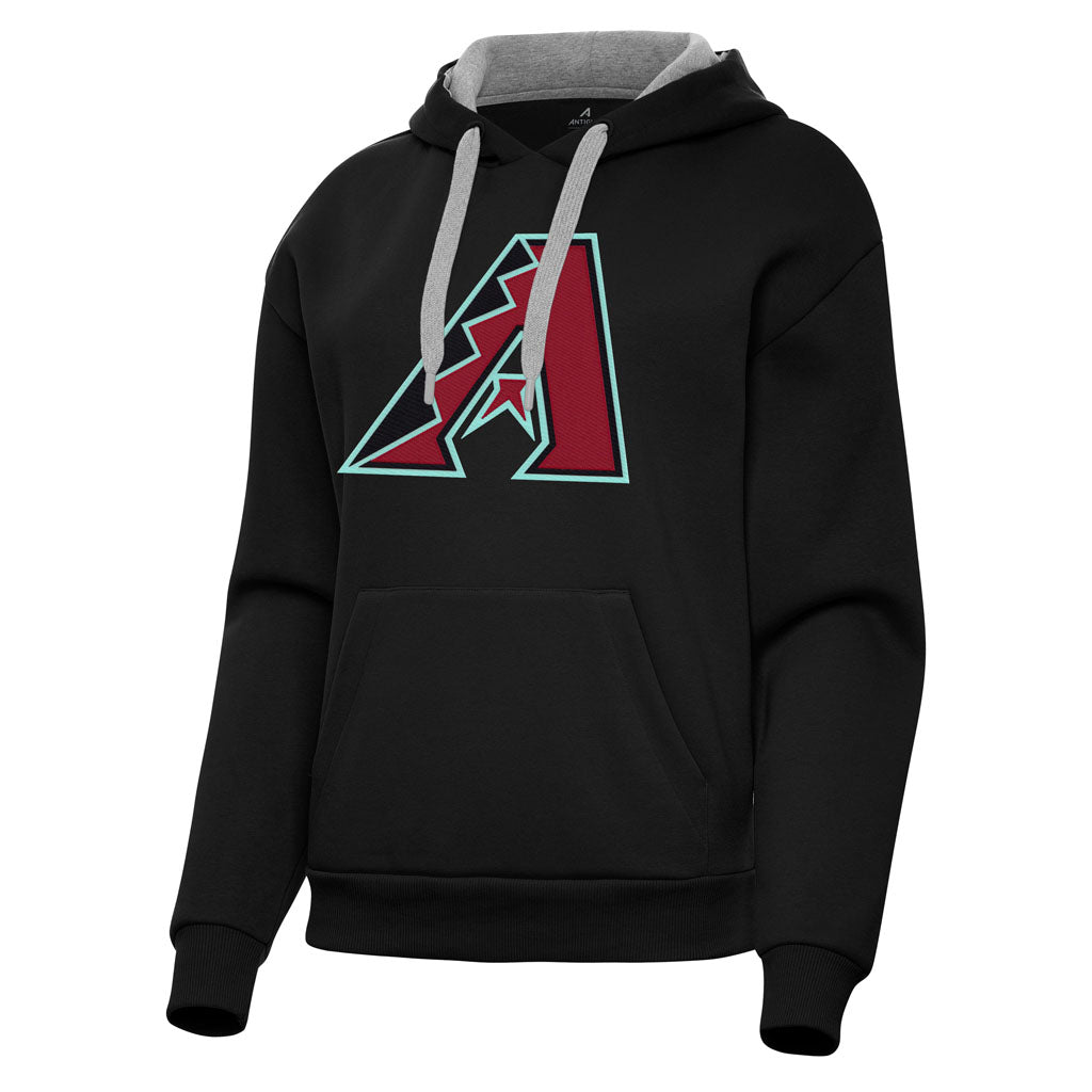 MLB Arizona Diamondbacks Women's Antigua Full Front Victory Pullover Hoodie - Black