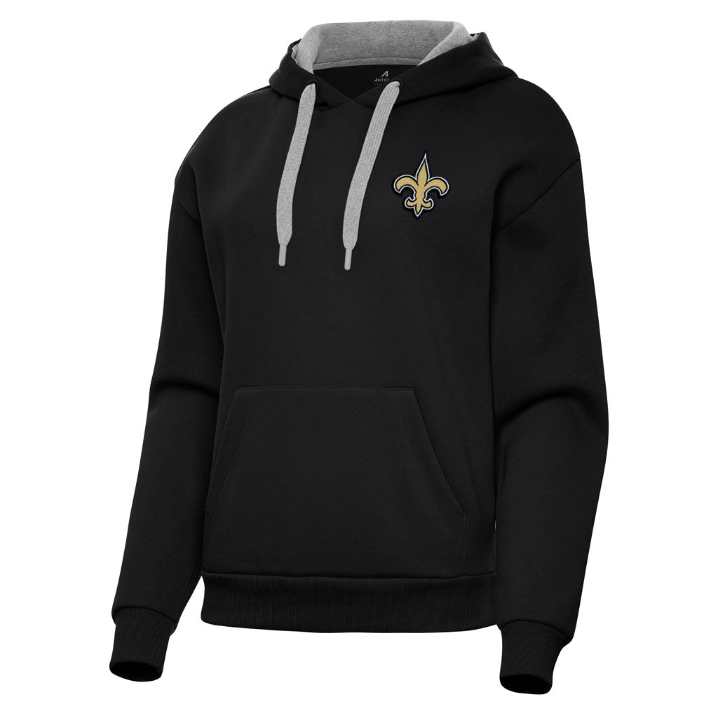 NFL New Orleans Saints Women's Antigua Victory Pullover Hoodie - Black