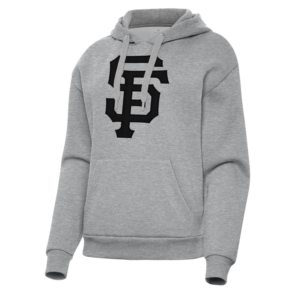 MLB San Francisco Giants Women's Antigua Full Front Victory Pullover Hoodie - Heather gray