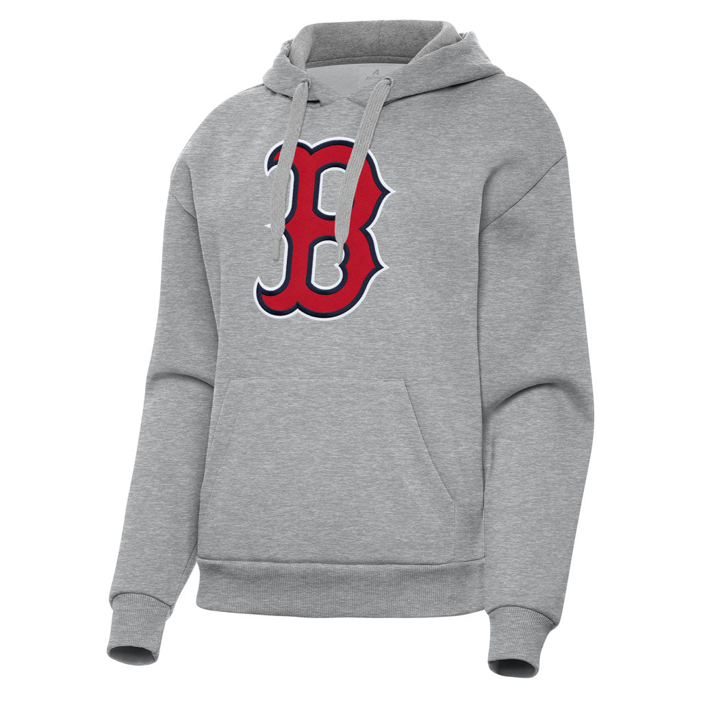 MLB Boston Red Sox Women's Antigua Full Front Victory Pullover Hoodie - Heather gray