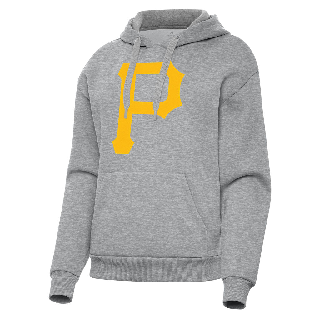 MLB Pittsburgh Pirates Women's Antigua Full Front Victory Pullover Hoodie - Heather gray