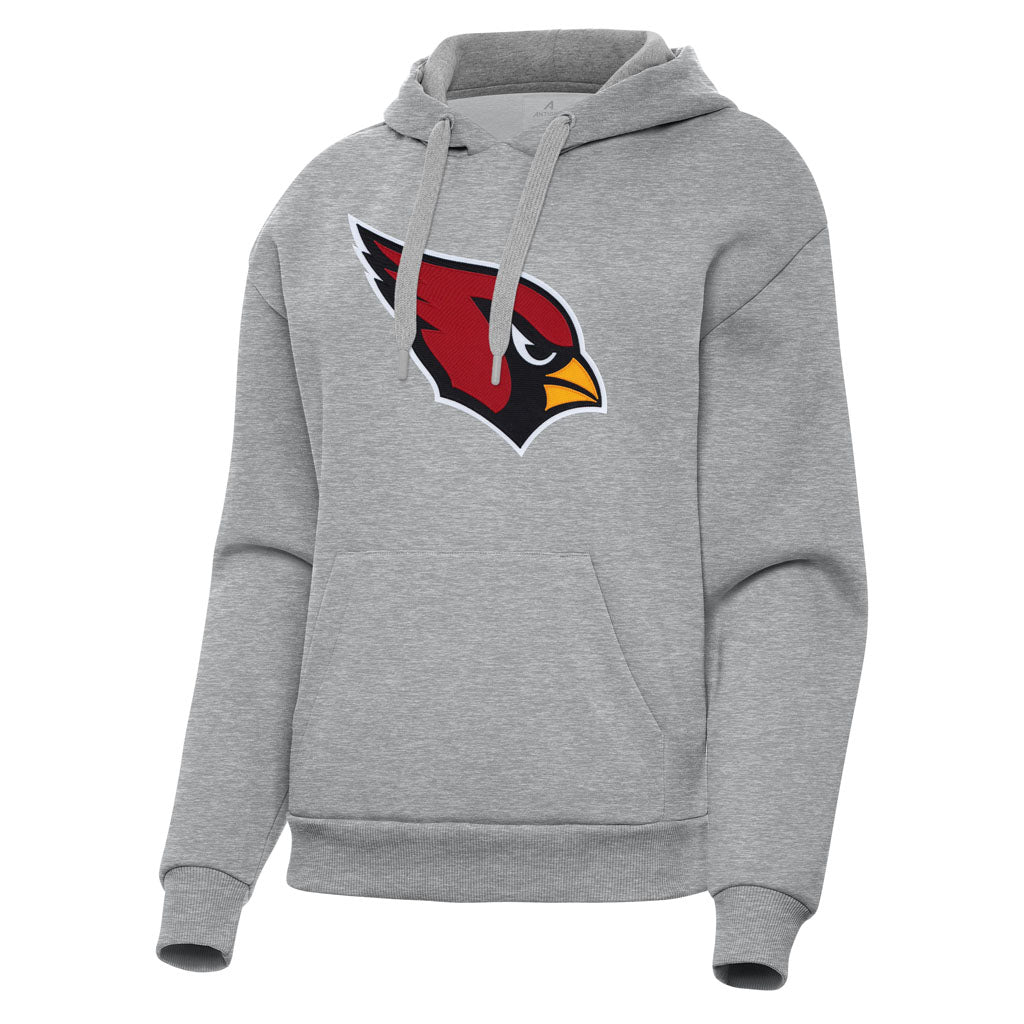 NFL Arizona Cardinals Women's Antigua Full Front Victory Pullover Hoodie - Heather gray