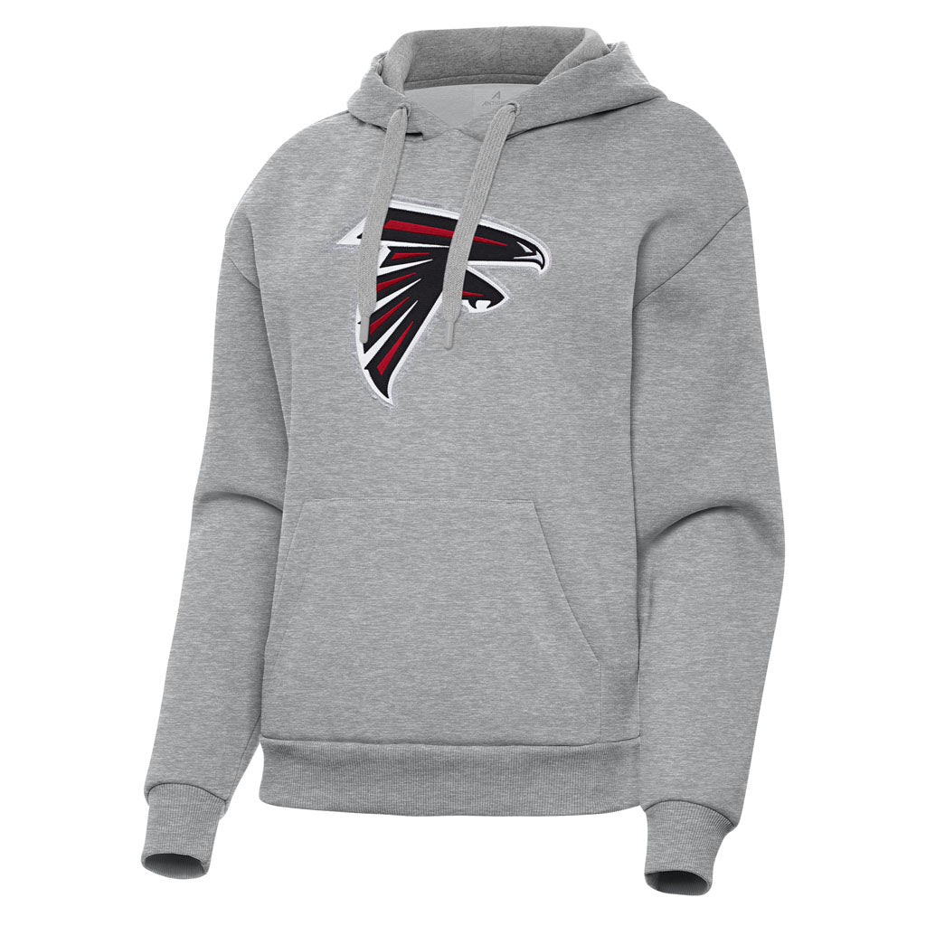 NFL Atlanta Falcons Women's Antigua Full Front Victory Pullover Hoodie - Heather gray