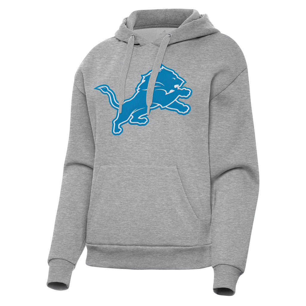NFL Detroit Lions Women's Antigua Full Front Victory Pullover Hoodie - Heather gray
