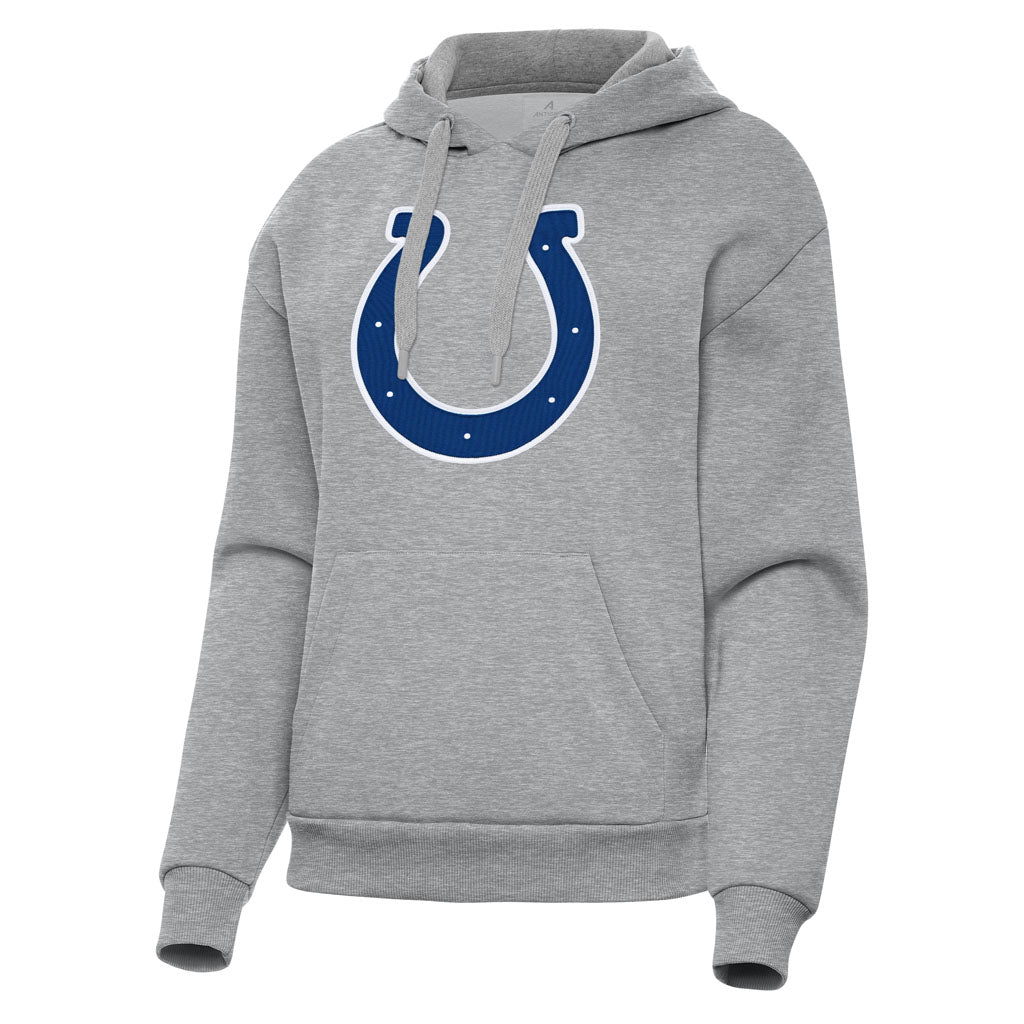 NFL Indianapolis Colts Women's Antigua Full Front Victory Pullover Hoodie - Heather gray