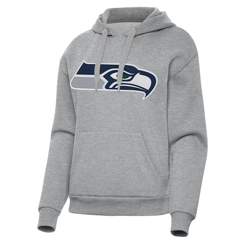 NFL Seattle Seahawks Women's Antigua Full Front Victory Pullover Hoodie - Heather gray