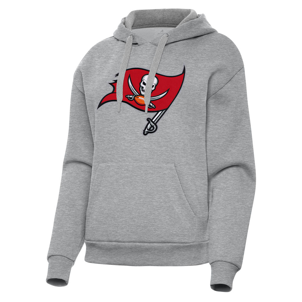 NFL Tampa Bay Buccaneers Women's Antigua Full Front Victory Pullover Hoodie - Heather gray