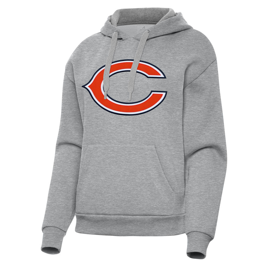NFL Chicago Bears Women's Antigua Full Front Victory Pullover Hoodie - Heather gray