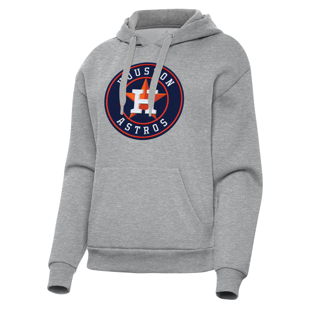 MLB Houston Astros Women's Antigua Full Front Victory Pullover Hoodie - Heather gray
