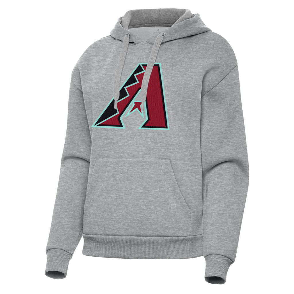MLB Arizona Diamondbacks Women's Antigua Full Front Victory Pullover Hoodie - Heather gray