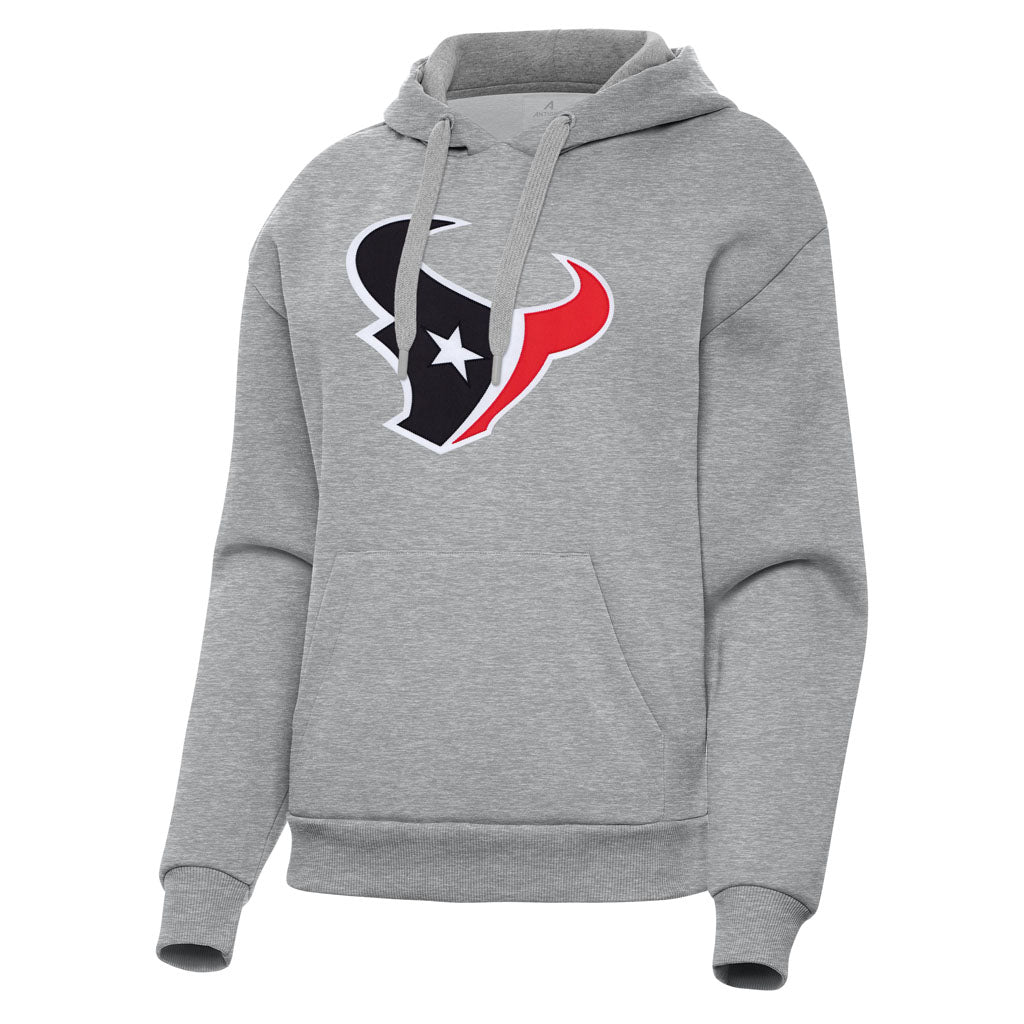 NFL Houston Texans Women's Antigua Full Front Victory Pullover Hoodie - Heather gray