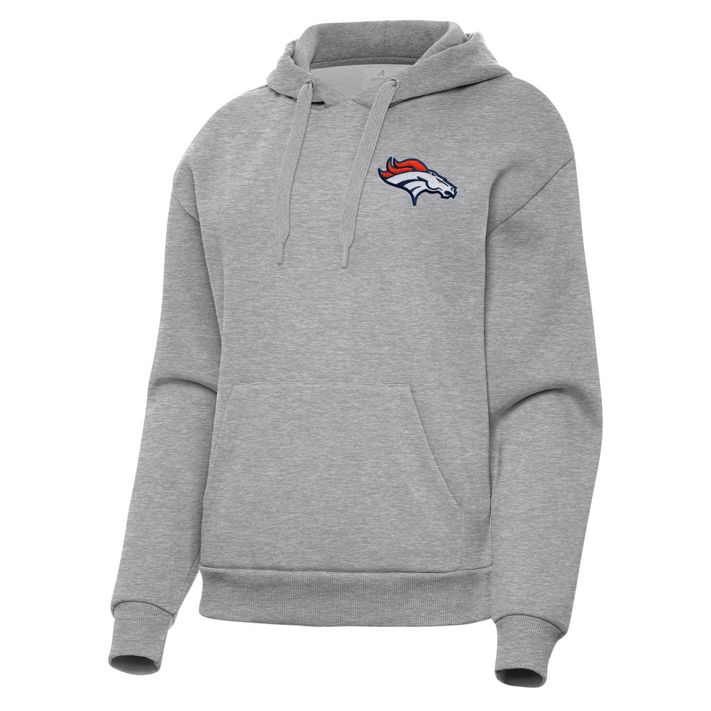 NFL Denver Broncos Women's Antigua Victory Pullover Hoodie - Heather gray