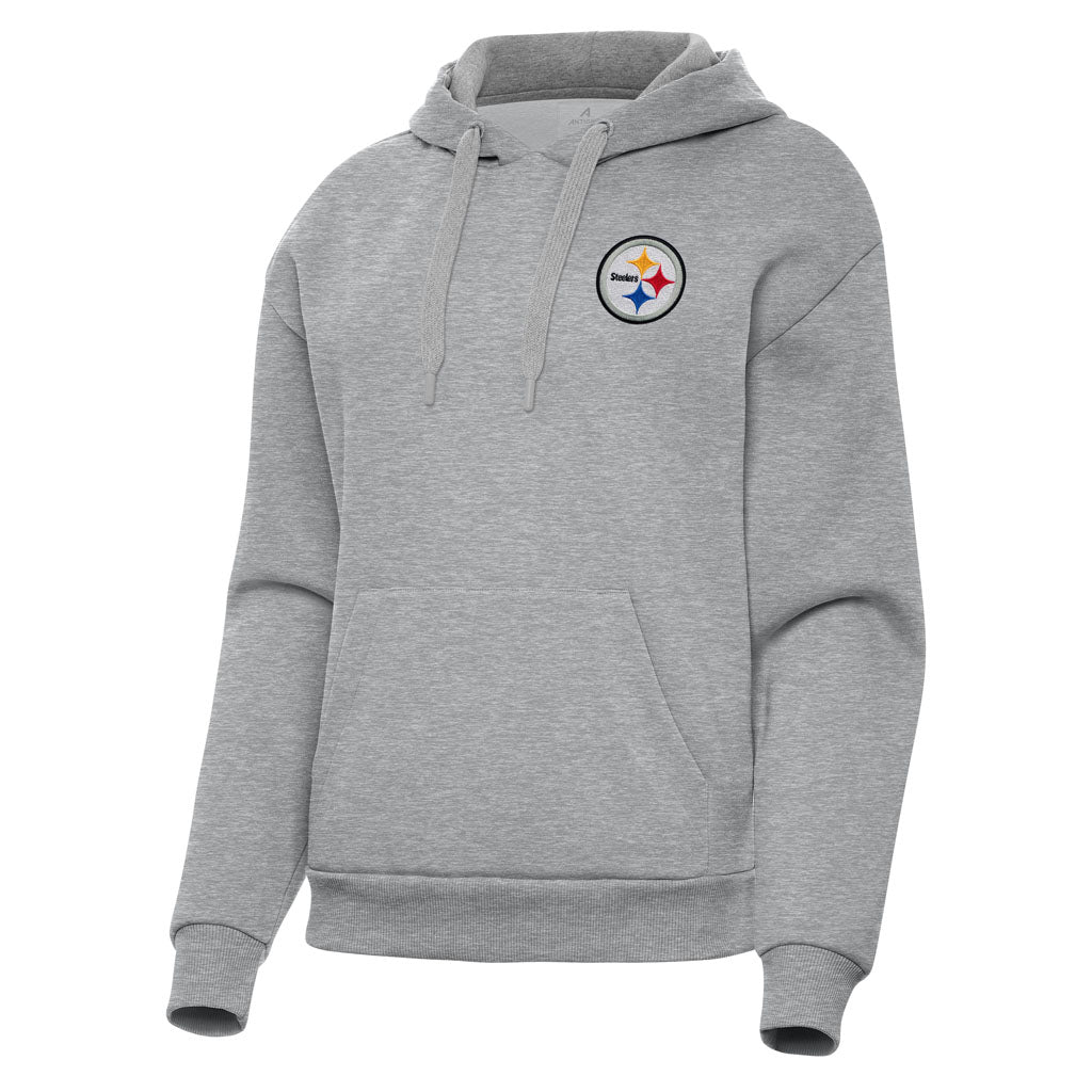NFL Pittsburgh Steelers Women's Antigua Victory Pullover Hoodie - Heather gray