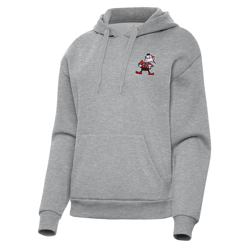 NFL Cleveland Browns Women's Antigua Throwback Victory Pullover Hoodie - Heather gray