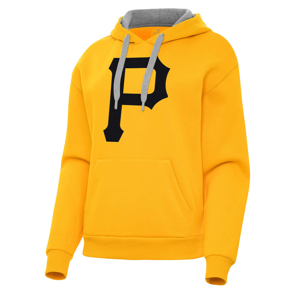 MLB Pittsburgh Pirates Women's Antigua Full Front Victory Pullover Hoodie - Gold