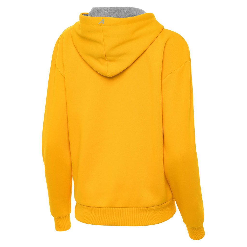 NFL Pittsburgh Steelers Women's Antigua Full Front Victory Pullover Hoodie - Gold