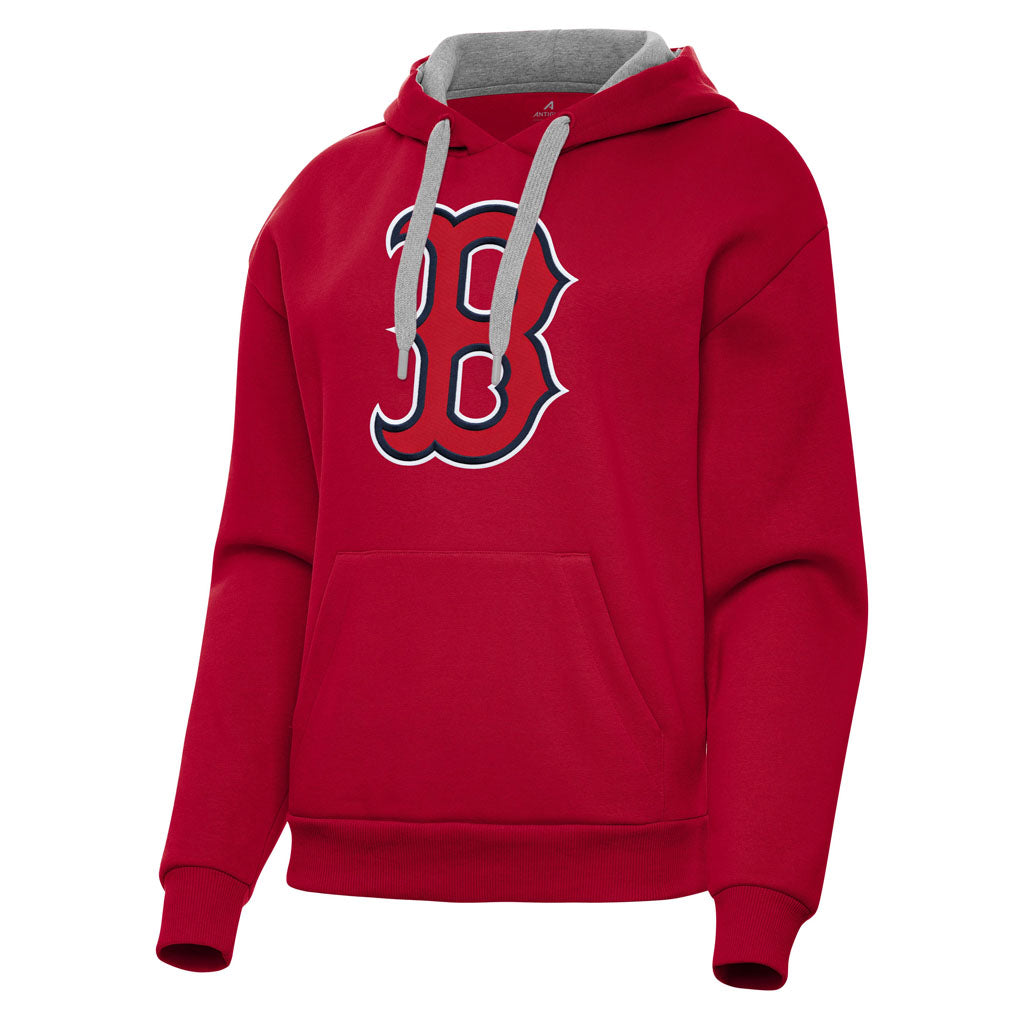 MLB Boston Red Sox Women's Antigua Full Front Victory Pullover Hoodie - Red