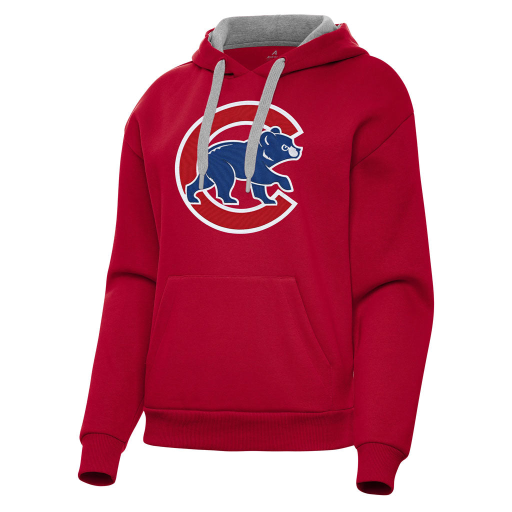 MLB Chicago Cubs Women's Antigua Full Front Victory Pullover Hoodie - Red