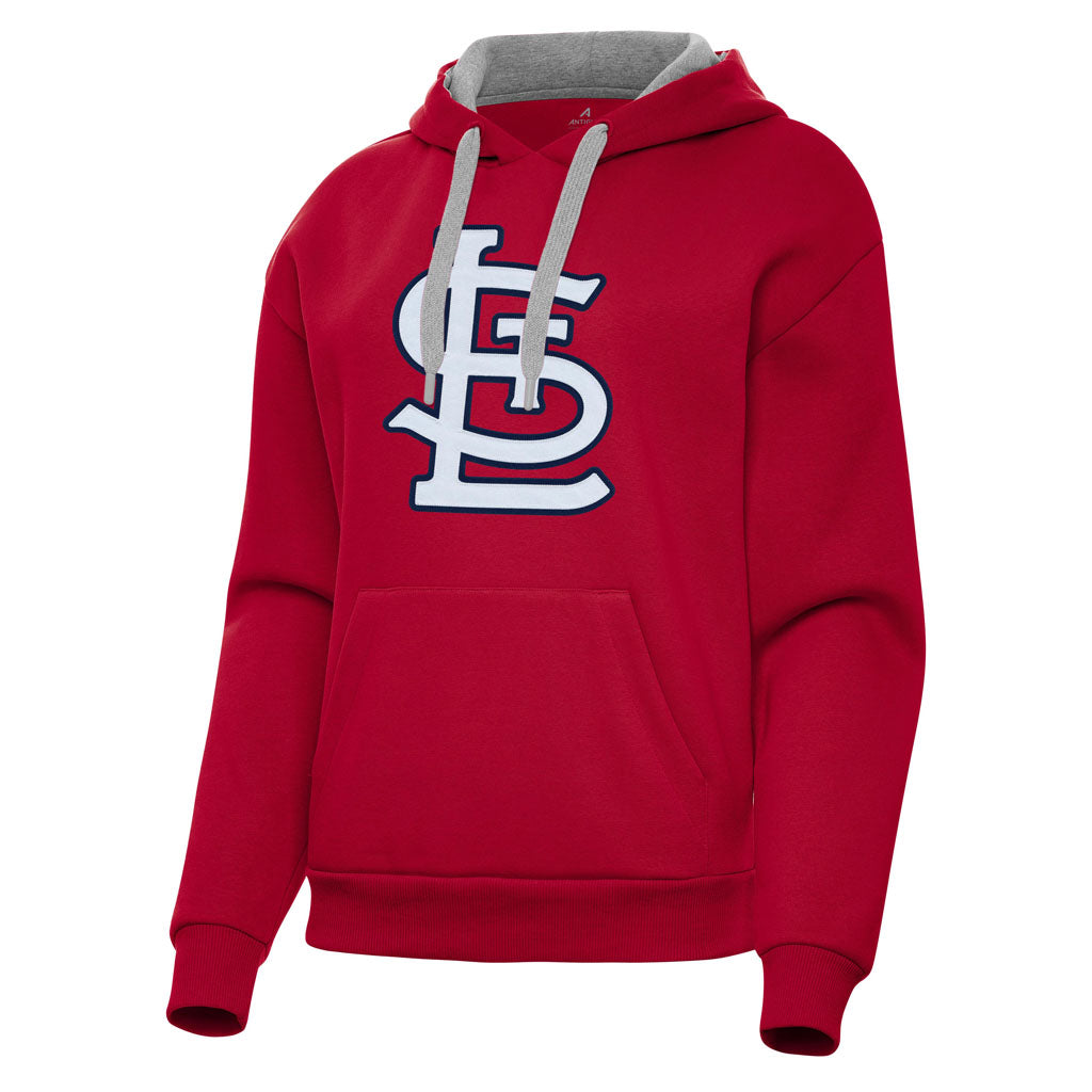 MLB St. Louis Cardinals Women's Antigua Full Front Victory Pullover Hoodie - Red