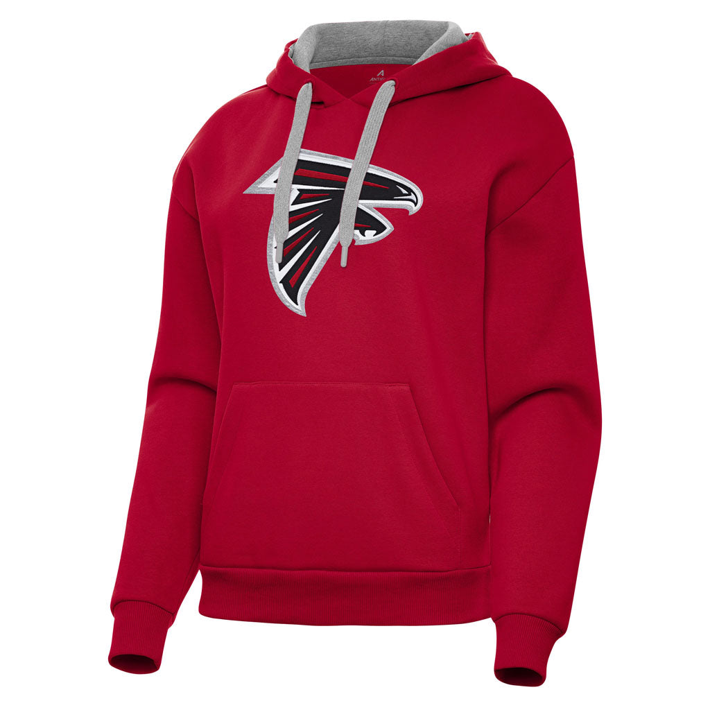 NFL Atlanta Falcons Women's Antigua Full Front Victory Pullover Hoodie - Red