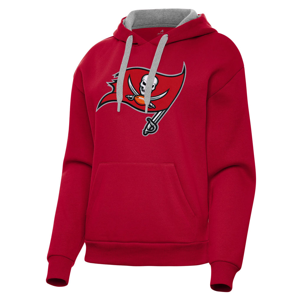 NFL Tampa Bay Buccaneers Women's Antigua Full Front Victory Pullover Hoodie - Red