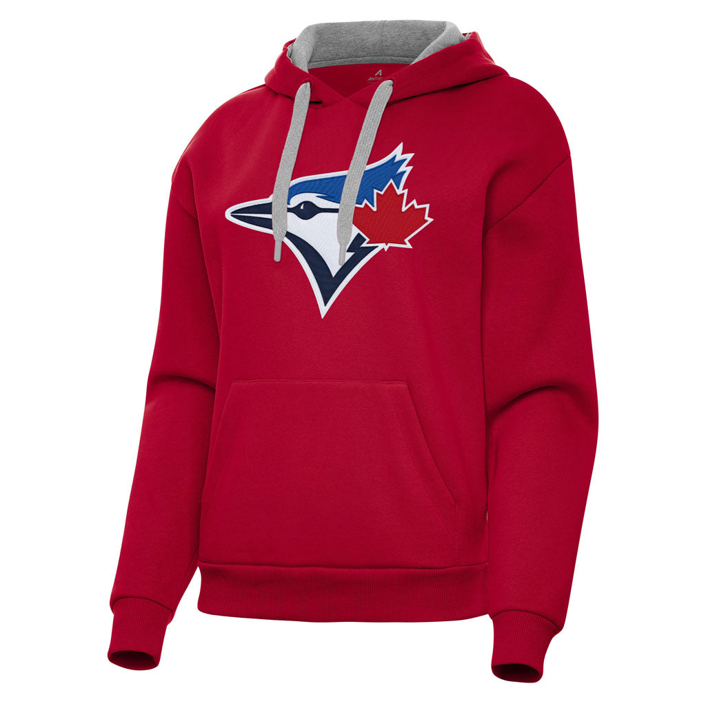 MLB Toronto Blue Jays Women's Antigua Full Front Victory Pullover Hoodie - Red
