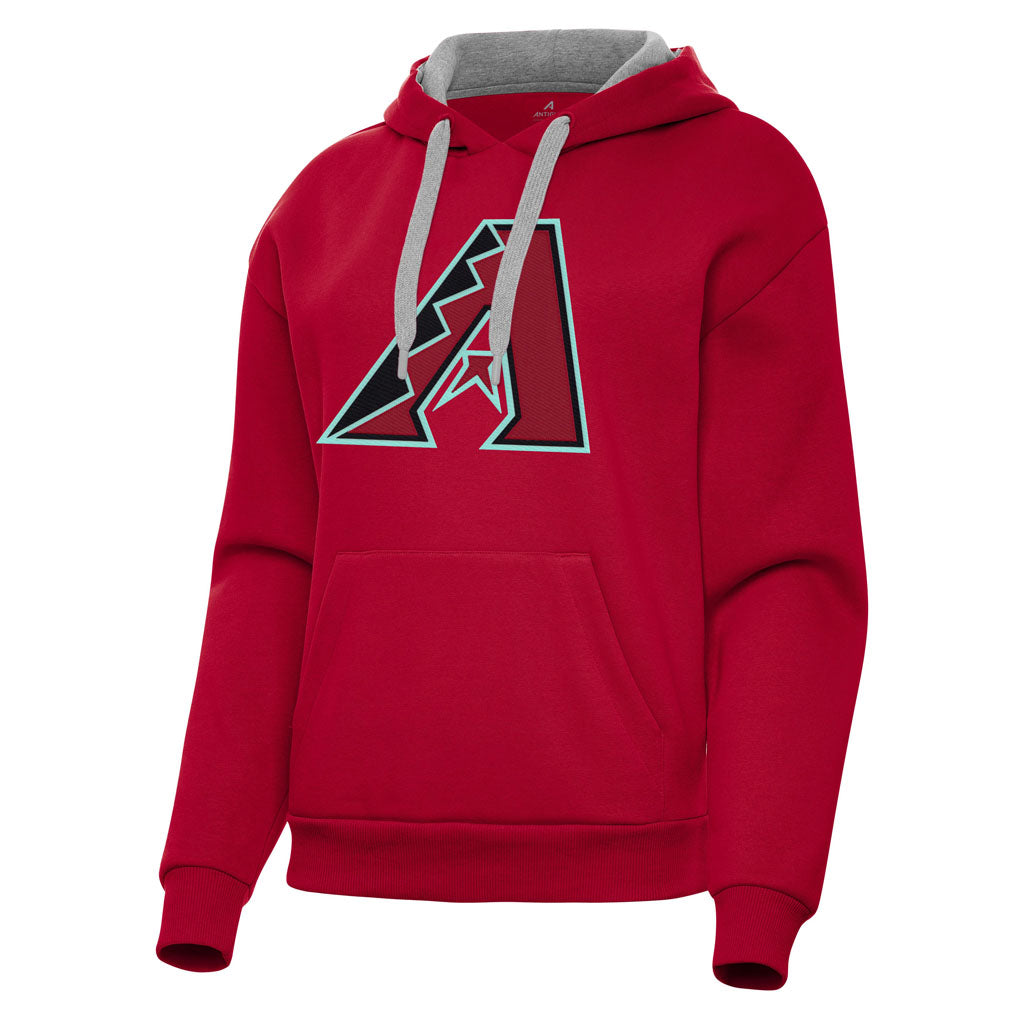 MLB Arizona Diamondbacks Women's Antigua Full Front Victory Pullover Hoodie - Red