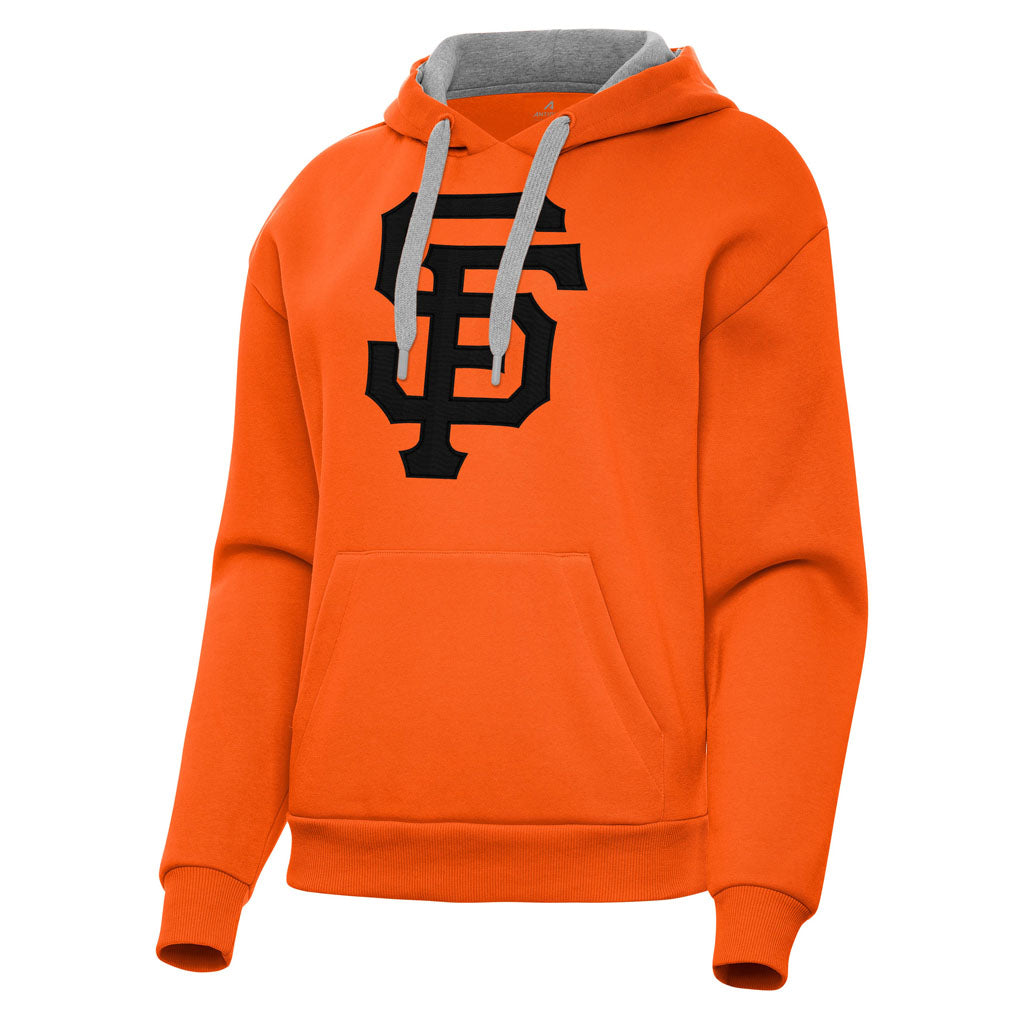 MLB San Francisco Giants Women's Antigua Full Front Victory Pullover Hoodie - Orange