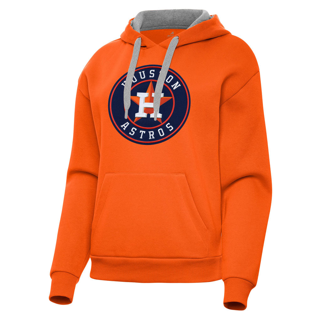 MLB Houston Astros Women's Antigua Full Front Victory Pullover Hoodie - Orange
