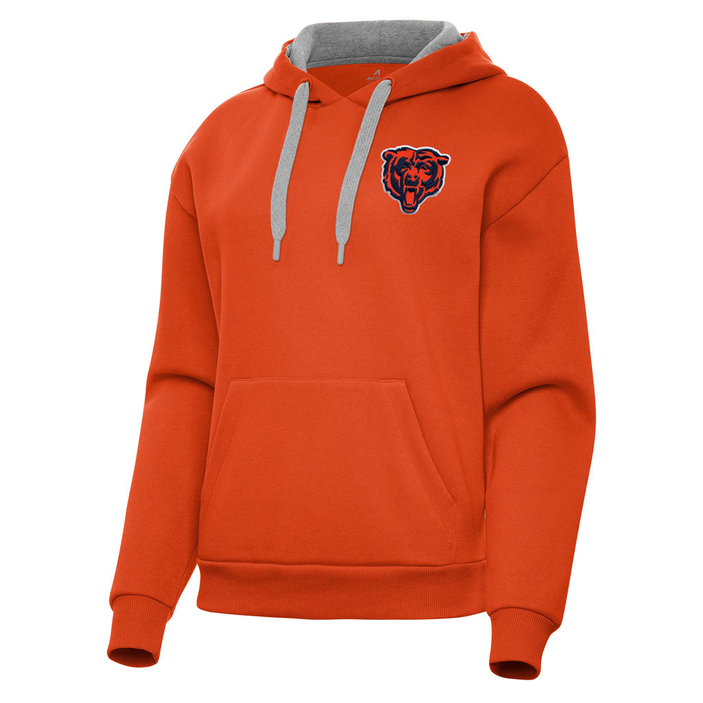 NFL Chicago Bears Women's Antigua Throwback Victory Pullover Hoodie - Orange